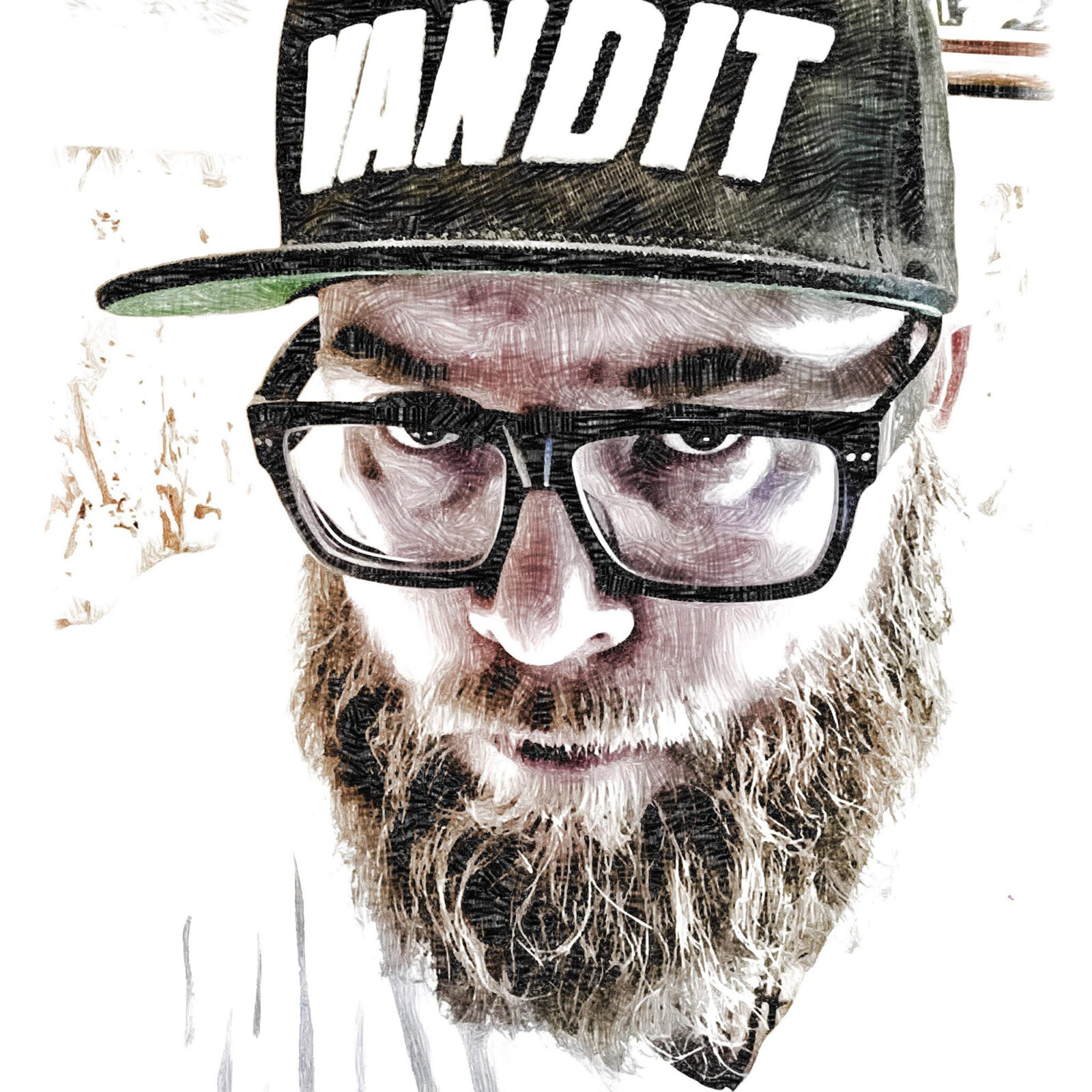 Portrait artistique d'Alex M.O.R.P.H., DJ et producteur allemand emblématique de la Trance, connu pour son titre incontournable 'An Angel's Love', devenu un classique du genre.
