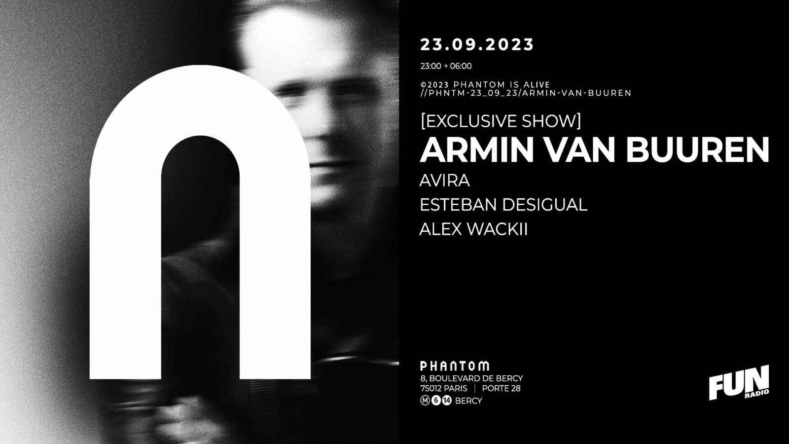 Flyer Armin van Buuren à Phantom Paris le 23 septembre 2023 - Soirée Trance en France