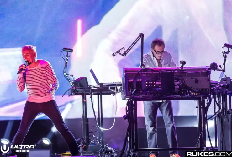 Le duo Underworld en performance live à Ultra Korea 2019