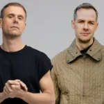 Montage réunissant Armin van Buuren et Adam Beyer côte à côte sur fond gris, réalisé pour illustrer leur collaboration “Techno Trance (Paradise Is Now)”